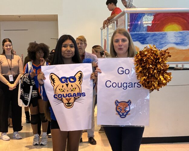 Delylah Vargas with Ms. Acosta