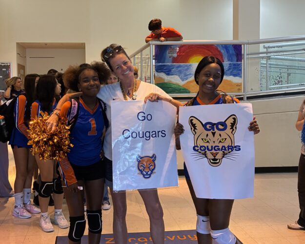 Kaleah Giles and Kav'ya Purdis with Ms. Schmidt